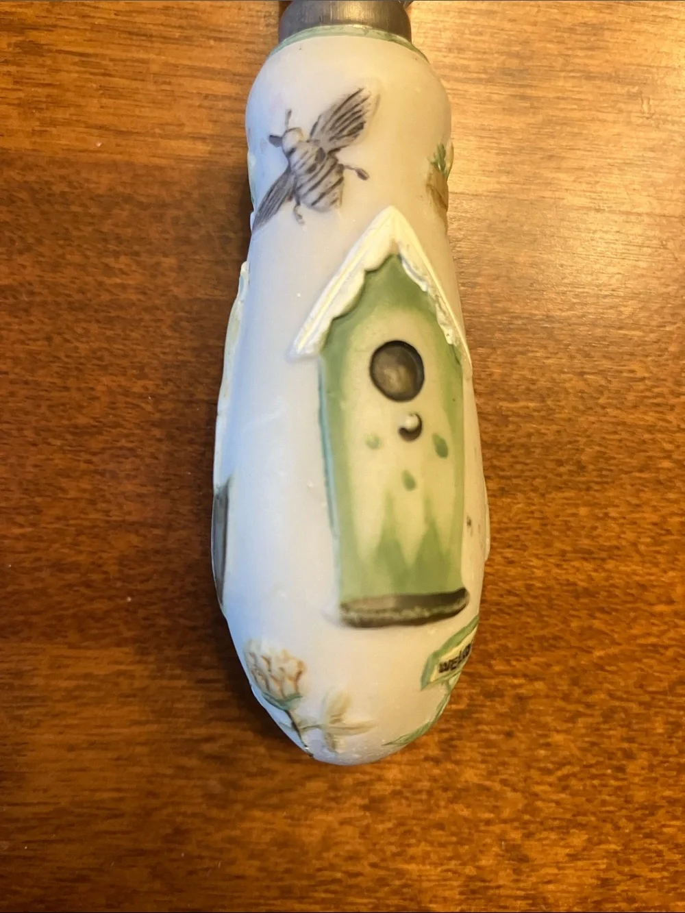 Pfaltzgraff Naturewood small spreader cheese knife stainless steel + ceramic